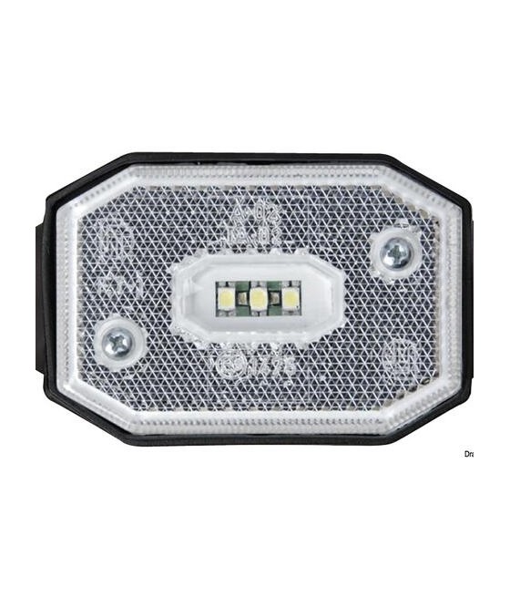 FANALE INGOMBRO LATERALE LED CATADIOTTRO BIANCO 12/36V (CAVO 2×0,75 – CM. 40)